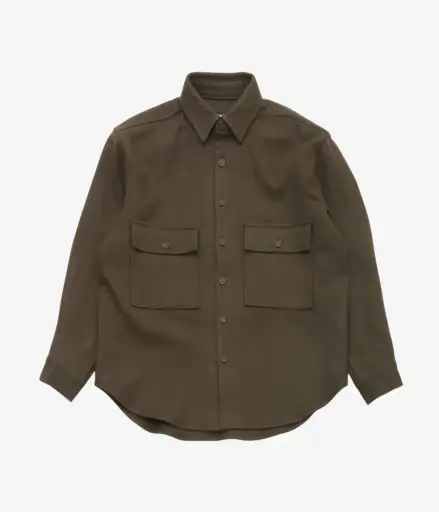 EVAN KINORI ''BIG SHIRT | HEAVY WOOL FLANNEL'' (DARK BROWN)