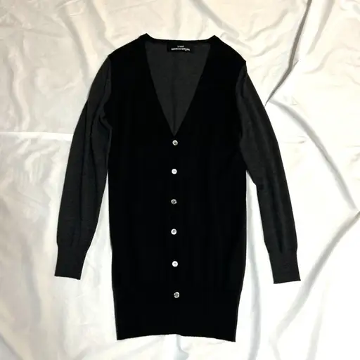 tricot COMME des GARÇONS 09SS シルクウール ロングカーディガン ツートーン 切替