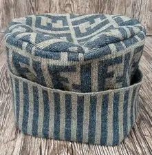 FENDI Zucca Monogram Knit Beanie Hat Brown Black Wool Unisex Made in Italy