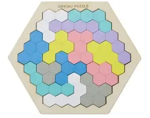 【vaps_3】デビカ トレーニングパズル イクモク 知育パズル 六角形 14ピース 木製 知育玩具 113018 送込