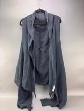 Horisaki Unisex Black Scarf / Shawl One Size 100% Linen MSRP $725