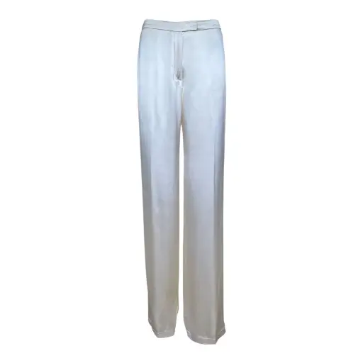 Ann Demeulmeester 1990's Ivory Silk Charmeuse Trousers