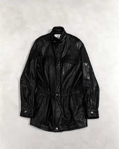 1980s  Claude Montana pour IDEAL CUIR  - polished leather hunting acket