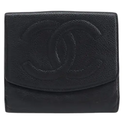 Chanel Timeless Cc Flap Caviar Black Calfskin Wallets Accessory (Pre-Owned)