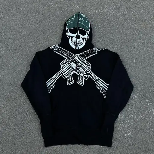 Vetements SS19 Marine Skull Soldier Gimp Hoodie Sz. XS