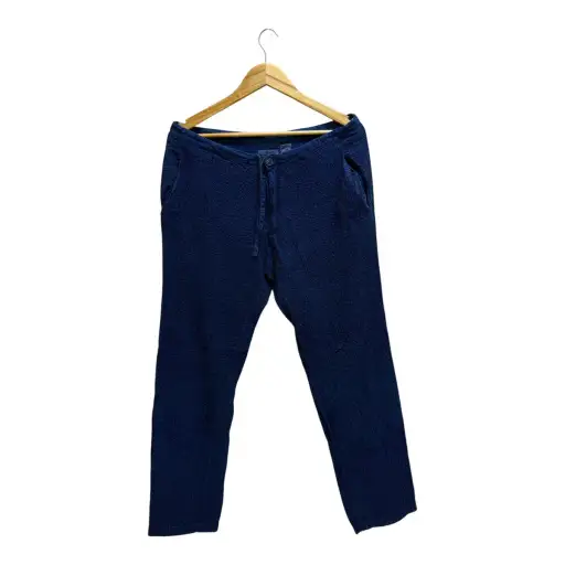 Vintage Blue Blue Japan Indigo Textured Pants