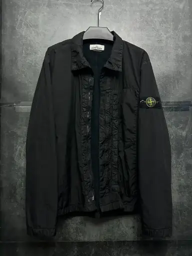 Stone Island garment-dyed crinkle nylon-cotton L