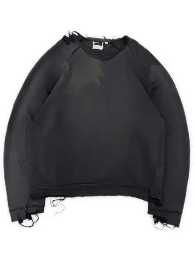 90s Helmut Lang Sun Faded Distressed Black Crewneck