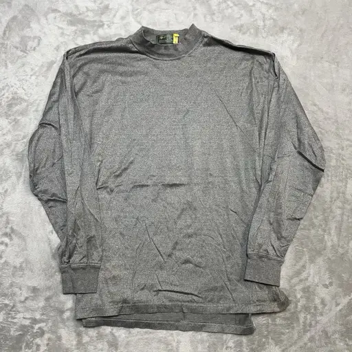 Descente International Collection Gray Mock Neck Egyptian Cotton Shirt Mens XL
