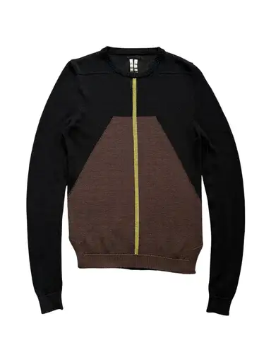 Rick Owens FW23 "Luxor" Panelled Wool Knit Sweater