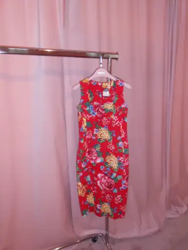 DOLCE & GABBANA EARLY 2000S RED FLORAL DRESS