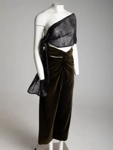 Romeo Gigli 1989 Velvet knotted Waist Trouser