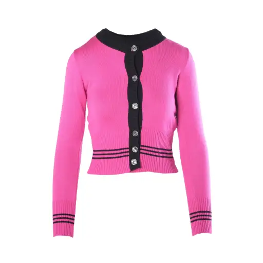 D&G Dolce & Gabbana Pink & Black Knit Twinset – 00s