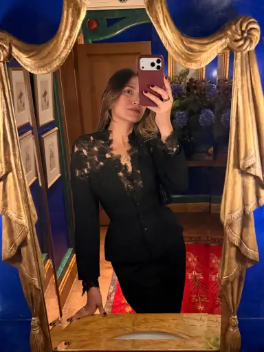 Vintage Thierry Mugler Lace Trim Jacket