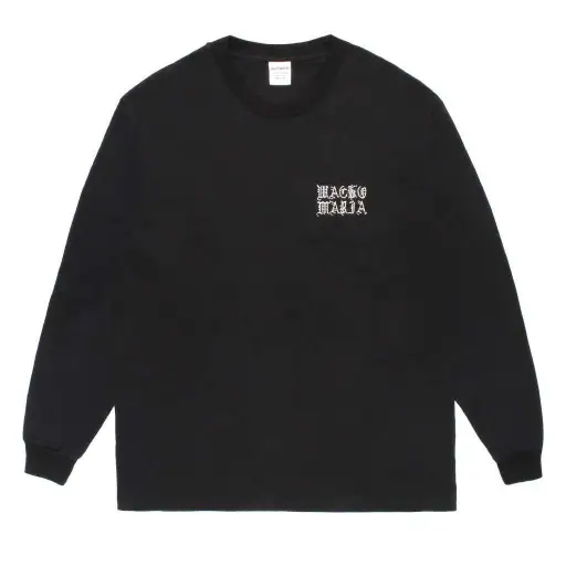 WASHED HEAVY WEIGHT CREW NECK LONG SLEEVE T-SHIRT ( TYPE-2 ) #BLACK [26FW-WMT-LT02]