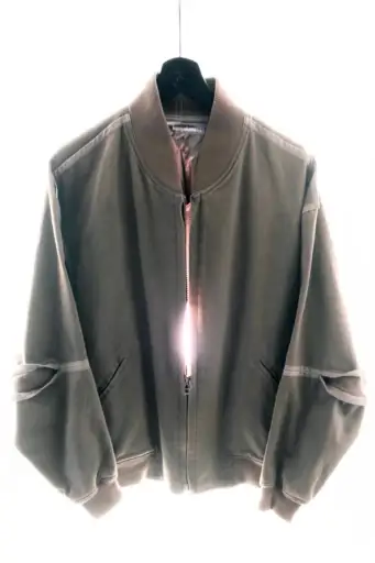 Issey Miyake Men 1980s Articulated Stretch Seam Bomber with Exaggerated Back Vents.