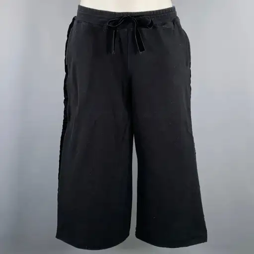 ALAIA Size M Black Cotton Blend Wide Leg Casual Crop Pants