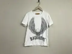本物バックボーンBACKBONEコットンスカルドクロ髑髏プリント半袖TシャツメンズサーフアメカジミリタリーストリートスケーターワークビジネススーツモードスポーツバイカーパンクロックバンTゴルフL白ホワイト日本製