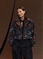 HENRIK VIBSKOV Short Jacquard Jacket XS Mountain Animal Motif
