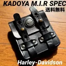 KADOYA M.I.R SPEC Leather Waist Pouch Harley-Davidson Concho Black Excellent
