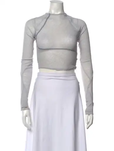 Mock Neck Long Sleeve Crop Top