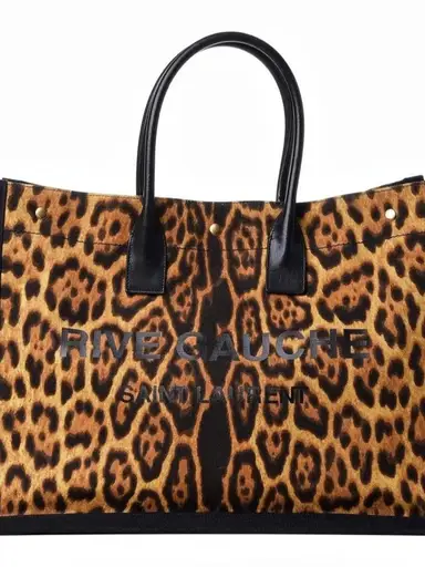 ISO Saint Laurent
Noe Leopard-Print Rive Gauche Tote Bag