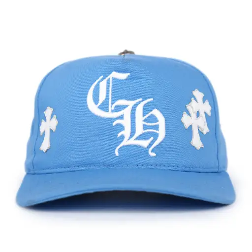 CHROME HEARTS BABY BLUE WITH WHITE CROSS PATCH HAT
