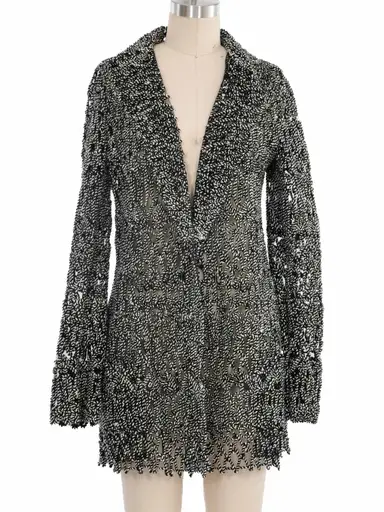 Gianfranco Ferre Roped Open Front Lace Jacket