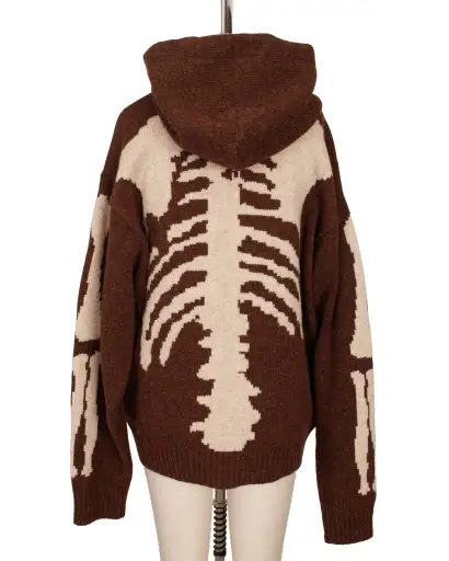 Kapital Wool Bone Intarsia Hoodie