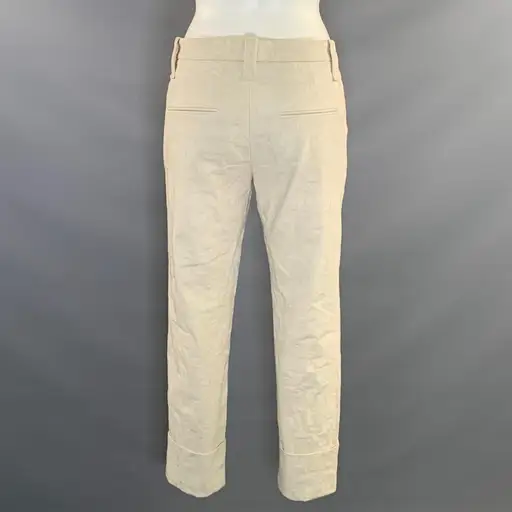 BRUNELLO CUCINELLI Size 6 Cream Cotton & Elastane Floral Tapered Casual Pants