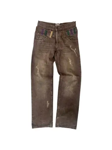 Double Waist Nylaus Archival Mud-Wash Multi-Loop Denim