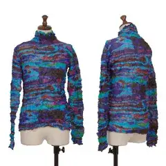 イッセイミヤケ フェットISSEY MIYAKE FETE マルチ滲みプリントシワプリーツカットソー マルチ2