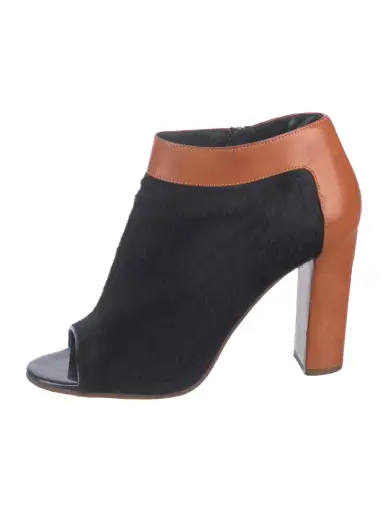 Ponyhair Colorblock Pattern Pumps