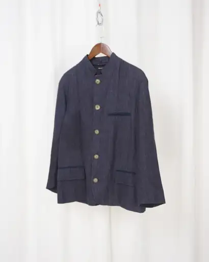 GIORGIO ARMANI Linen Mandarin Collar Suit