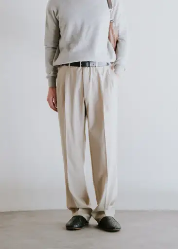 00's ADER Sartoria 1978 by Loro piana TASMANIAN Super 120's wool two tucked relaxing tapered slacks