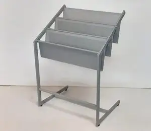 マガジンラック 3段 業務用 グレー W56xD38xH79cm 脚アジャスター付 106083☆