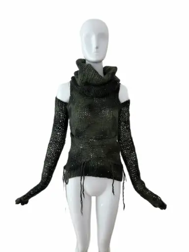 JUNYA WANTANABE COMME DES GARCONS 2006 Vintage Runway Style Grunge 3 Piece Sweater