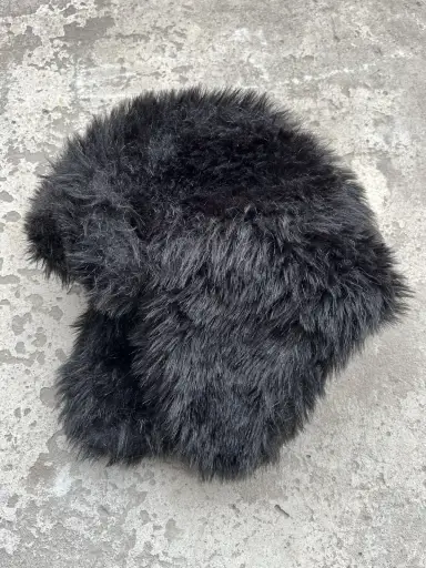 90s Japanese Fur Faux Fuzzy Trapper Mohair Ushanka Hat Y2K