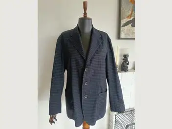 BARENA VENEZIA - NAVY/BLACK CHECK SUMMER WOOL BLAZER SIZE 52/LARGE RRP $1,250