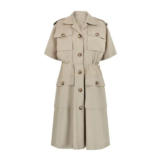1991 Yves Saint Laurent Cotton Safari Dress