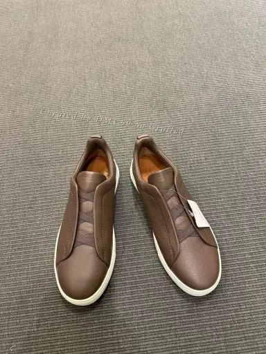 Zegna Triple Stitch Brown Men's Shoes